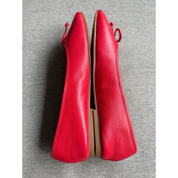 Cole Haan Yara Red Ballet Leather Flats Bow Detail Women's 9.5 - Picture 6 of 13